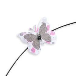 Prénom en fil de fer " Margaux " coloré - Papillon rose - à punaiser - Bijoux de mur