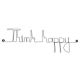 Message simple en fil de fer " Think happy " - à punaiser - Bijoux de mur