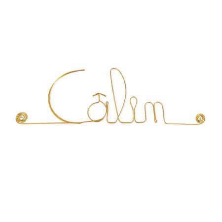 Message simple en fil de fer " Calin " - à punaiser - Bijoux de mur