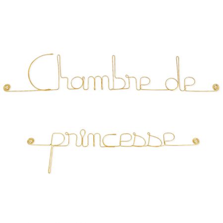 Message simple en fil de fer " Chambre de princesse " - Bijoux