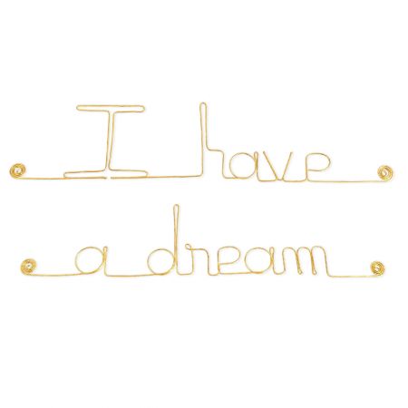 Message simple en fil de fer " I have a dream " - à punaiser - Bijoux de mur