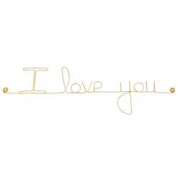 Message simple en fil de fer " I love you " - à punaiser - Bijoux de mur