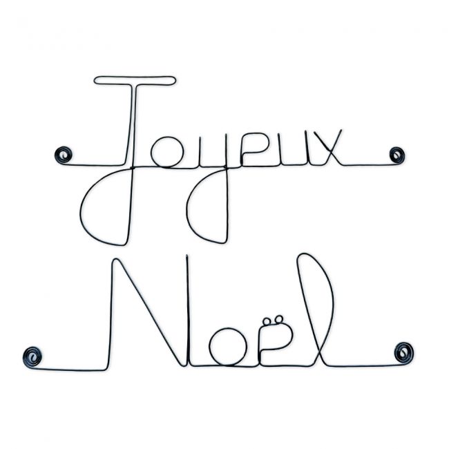 Message simple en fil de fer " Joyeux Noël " - à punaiser - Bijoux de mur